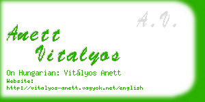 anett vitalyos business card